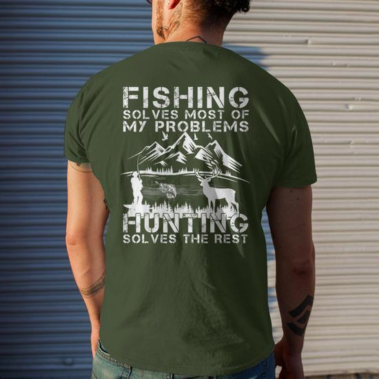 Fishing and Hunting Christmas Humor Hunter Cool G Men's T Shirt Back Print