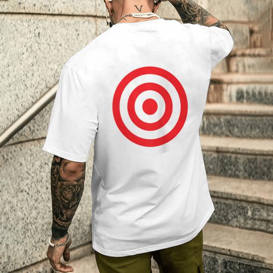 Print On Back Bullseye Target Bulls Eye Joke Men s T shirt Back Print Monsterry UK