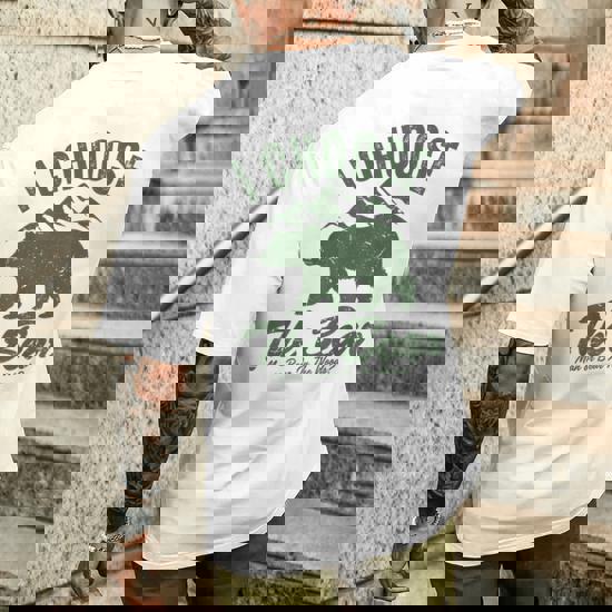 Bear Or Man In The Woods I Choose The Bear Men's T-shirt Back