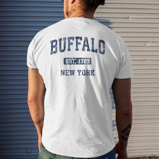 Buffalo New York Ny Vintage Athletic Sports Men s T shirt Back Print Monsterry