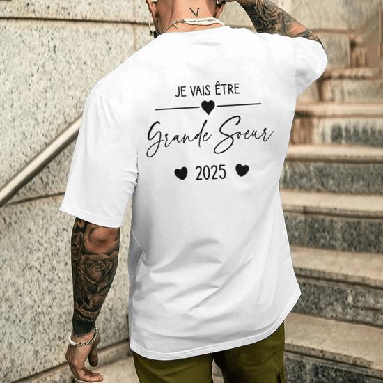 T-shirt "Future Grande Sœur 2025" - Annonce De Grossesse, Cadeau Pour Grande Sœur - 4