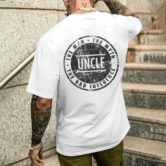 T-shirt 'Uncle The Man The Myth The Bad Influence' - Débardeur Humour - Cadeau Fête Des Pères Drôle