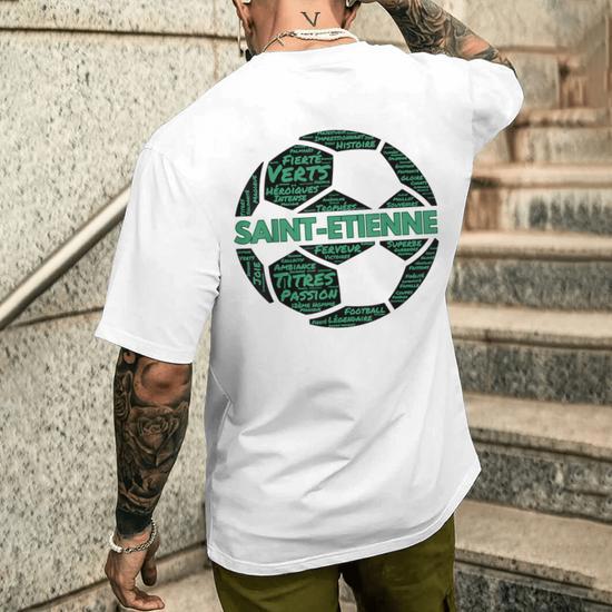 T-shirt Vintage Supporter Saint-Étienne - Homme Et Enfant - Design Rétro 1933 - Coton Léger