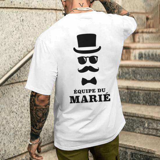T-Shirt Équipe Du Marié EVG Humour - Cadeau Enterrement Vie De Garçon - 100% Coton - Noir