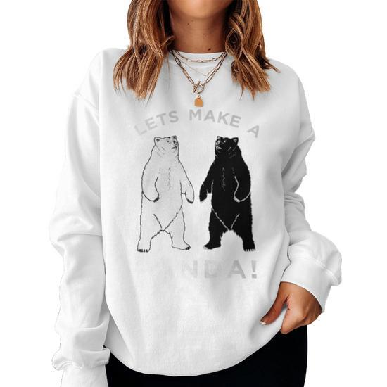 Lets Make A Panda Bear Graphic Women Sweatshirt Monsterry