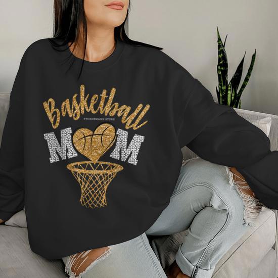 Basketball Mom Leopard Basketball Senior Mom 2024 Mother Day Women Sweatshirt Seseable UK