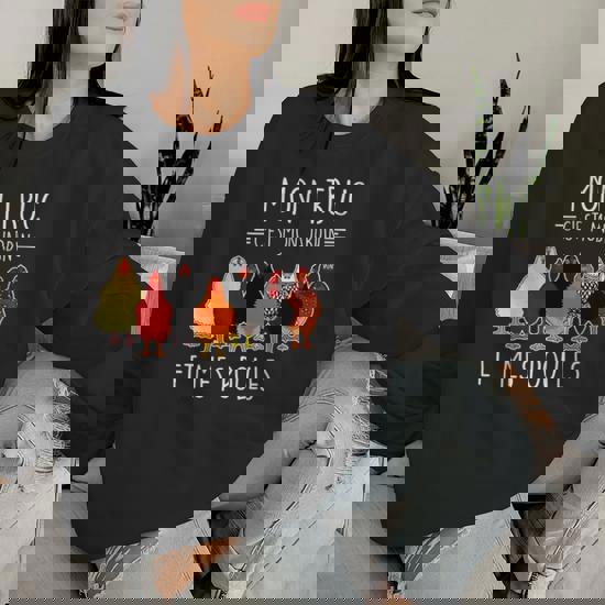 Avec Mes Poules Humour Éleveur De Poules Hoodie, Sweat À Capuche Zippé