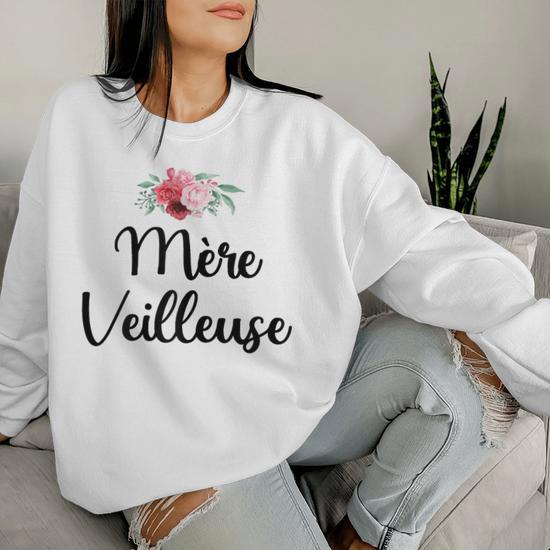 Sweatshirt Femme Mère Veilleuse Merveilleuse Maman – Cadeau Parfait Fête Des Mères, Anniversaire Ou Noël