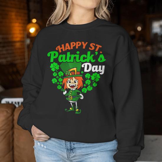 Sweat à Capuche Happy St Patrick's Day - Pour Enfants Garçons Et Filles - Taille Et Couleur Variables, Polycoton - Neuf Sans étiquette