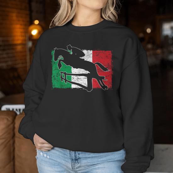 Sweatshirt Italie Vintage Avec Drapeau - Cadeau Pour Fans D'Italie, Hommes Et Femmes, Coupe Classique 241g