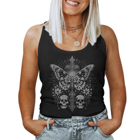 Emo Y2k Grunge Aesthetic Goth Skull Cross Gothic Butterfly Women