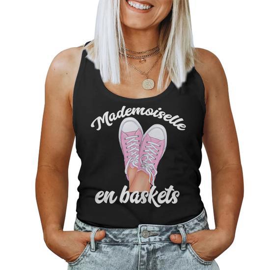 Sweatshirt "Mademoiselle En Baskets" - Idéal Pour Anniversaire Fille - Coupe Classique, 241g - Style Décontracté Et Confiant