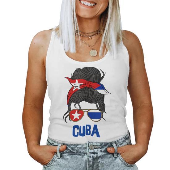 Camiseta Sin Mangas Con Bandera De Cuba - Diseño Vintage Para Mujer, Orgullo Cubano