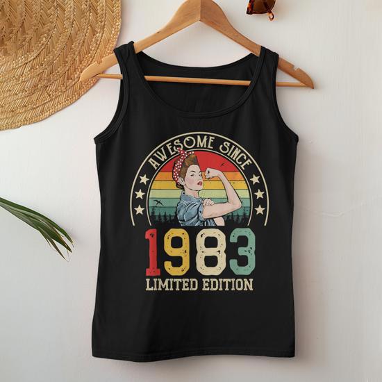 Camiseta Sin Mangas 41 Cumpleaños 1983 Edición Limitada: Regalo Vintage Para Mujer (Hecha En 1983)