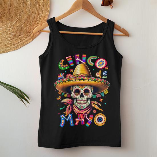 sugar skull tank top womens