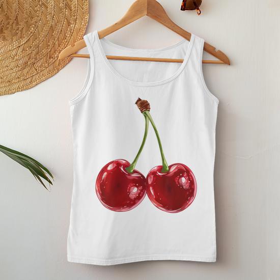 Cherry Red Aesthetic Cherries Trendy Summer Women Women Tank Top