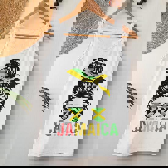 Jamaican Flag Jamaican Clothing Jamaica Messy Bun Jamaica