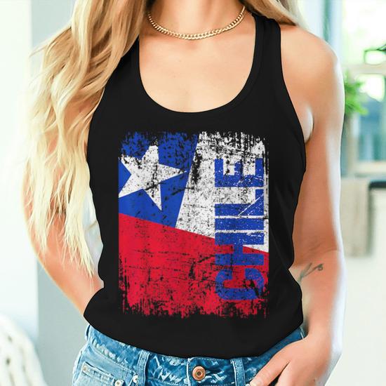 Camiseta Sin Mangas Para Mujer – Orgullo Chilena, Diseño De Chile Chica, Ligera Y Cómoda, Ideal Para Verano