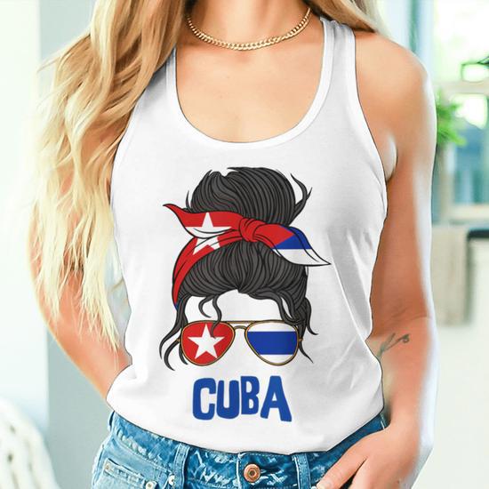 Camiseta Sin Mangas Con Bandera De Cuba - Diseño Vintage Para Mujer, Orgullo Cubano