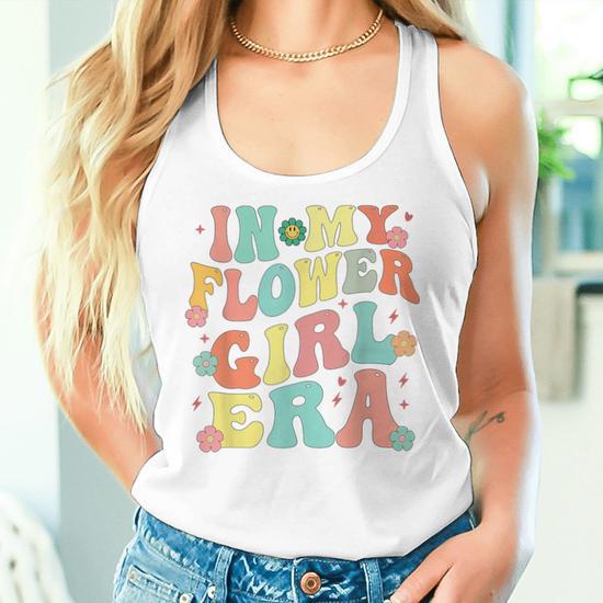 In My Flower Girl Era Retro Groovy Cute Flower Girl Women Tank Top Seseable UK