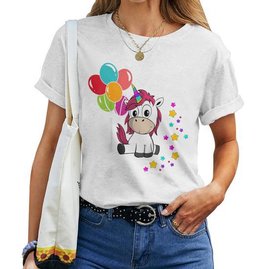 T-shirt Licorne 2 Ans Fille - Coton Anniversaire - Idée Cadeau Mignon - Col Rond Manches Courtes