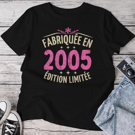 T-shirt Anniversaire 18 Ans 'Août 2007' - Cadeau Cool Pour Fille/femme Née En 2007 - Coupe Classique Légère - 11