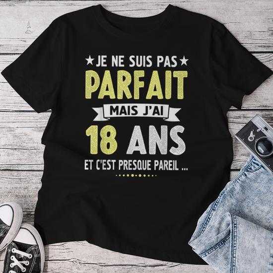 T-shirt Humour 18 Ans - Cadeau Drôle Pour Anniversaire 18 Ans Garçon Fille - 2007 - Coton - Plusieurs Coloris