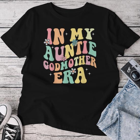 "In My Auntie Era" Shirt – Heather Gray V-Neck, Metallic Rose Gold Print – Cute Aunt T-Shirt Gift