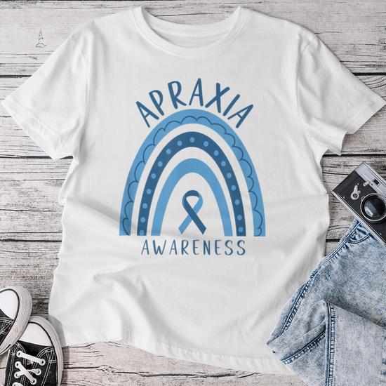 Apraxia Logo In May We Wear Blue Apraxia Awareness Month Long Sleeve