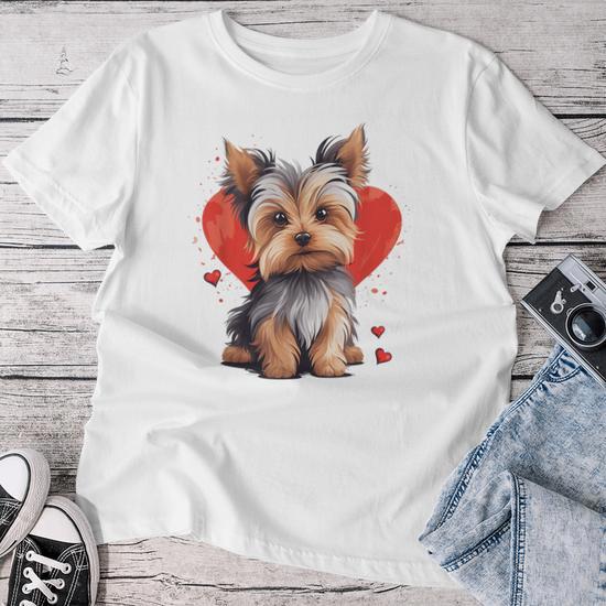 Yorkie Dogs Christmas Tree T-Shirt – Yorkshire Terrier Dog Lover Unisex Tee Gift For Mom, Dad