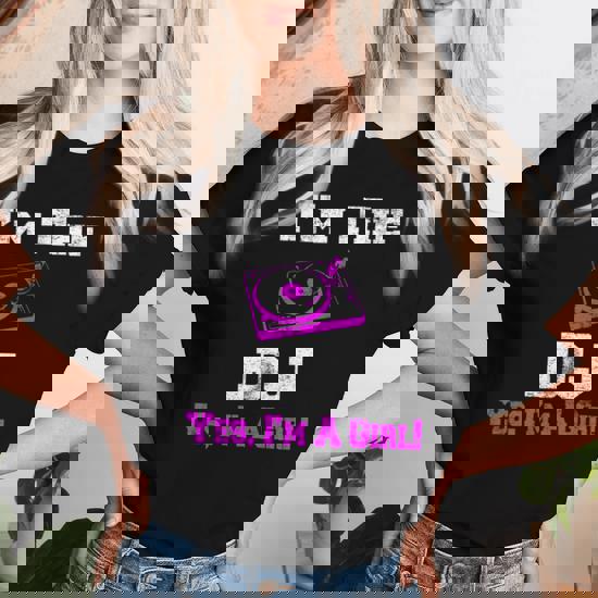 Yes I'm A Girl Dj Vintage Turntable T Shirt For Women Female Yes I'm A Girl Dj Vintage Turntable T Shirt For Women Female