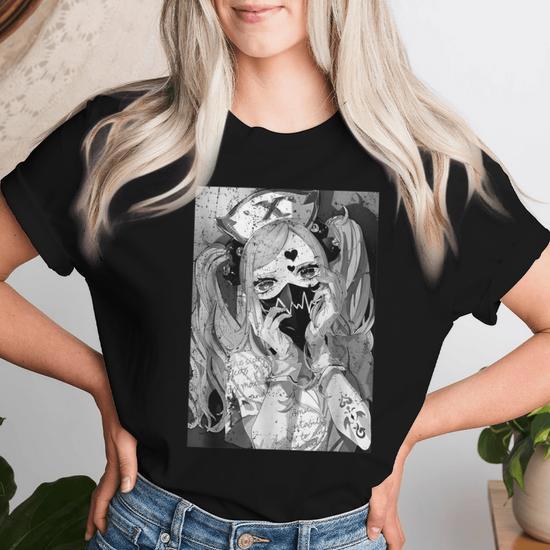 Japanese Anime Horror Sad Girl Soft Grunge Aethestic Waifu Women T