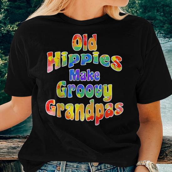 old hippies groovy grandpas cool hippy grandparent women t shirt 20240201032037 txnpxxzp s4
