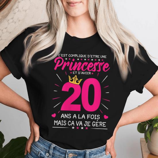 T-shirt Sécurité Princesse Pour Famille - Col En V, Motif Humour Protection - Pour Anniversaire, Fête - 12