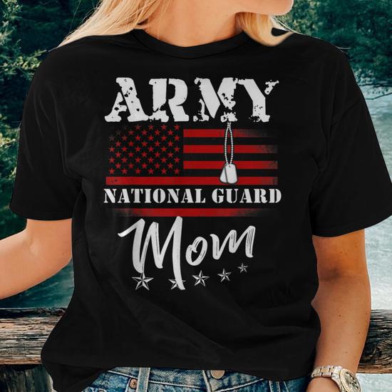 Proud Army Mom US Army Military Unisex T Shirt Army Tag USA Flag,Gift for Mom
