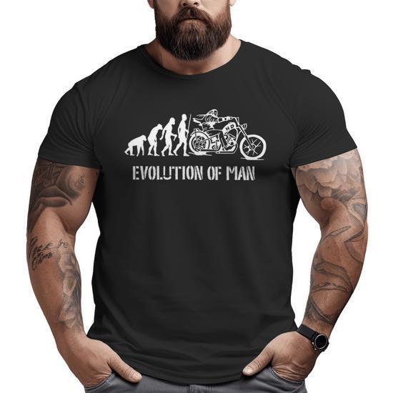 Biker Evolution Of Man Big and Tall Men T shirt Mazezy