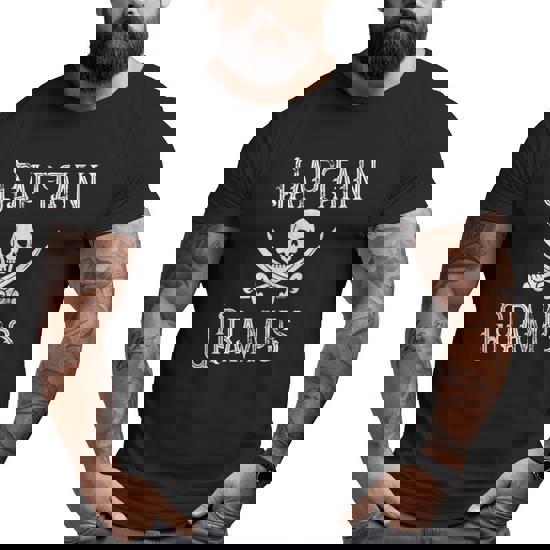 Mens Personalized Boating Pirate Captain Gramps Big and Tall Men T-shirt |  Mazezy