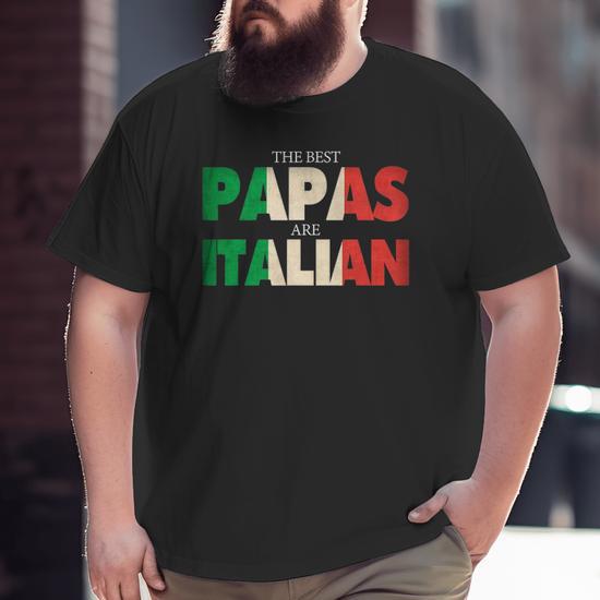 Italian Papa Best Papas Are Italian Flag Big and Tall Men T-shirt