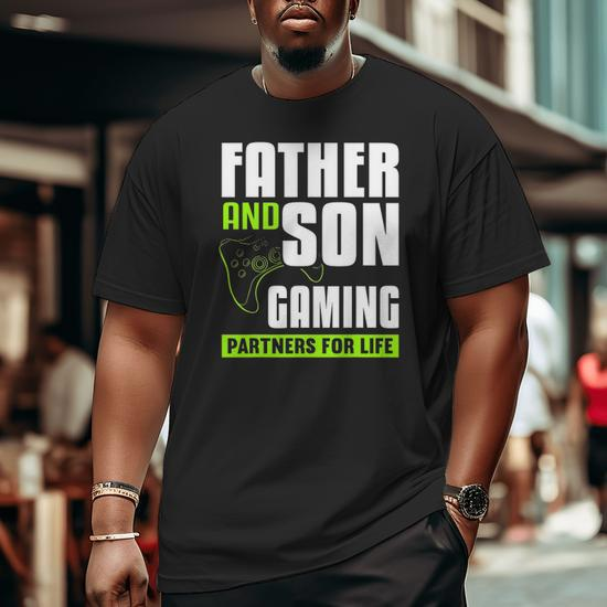 Father And Son Gaming Partners For Life Video Game Matching Big