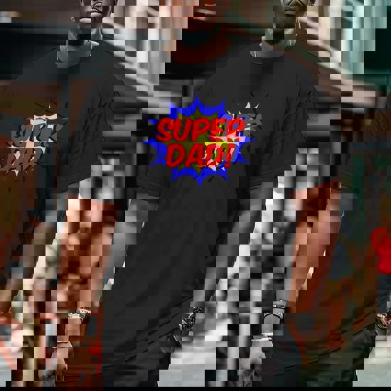 Mens Super Dad Comic Book Style Fathers Day Gift Superhero Shirt