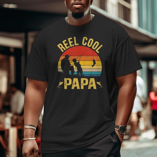 Reel Cool Papa Fishing Father's Day Big and Tall Men T-shirt