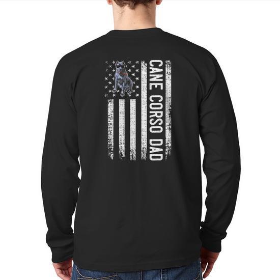 T-shirt Cane Corso Dad - Chien Mastiff Italien Drapeau USA - Unisex Taille S-3XL
