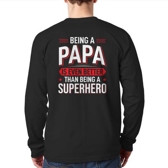 papa superhero shirt