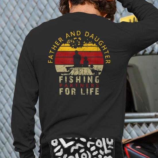 Dad And Daughter Fisherman Daddy Father's Day Fishing Back Print