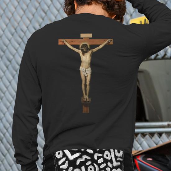 Vintage Christ On The Cross Transparent Jesus Death Savior Back