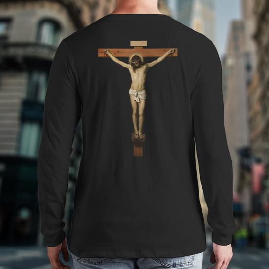 Vintage Christ On The Cross Transparent Jesus Death Savior Back