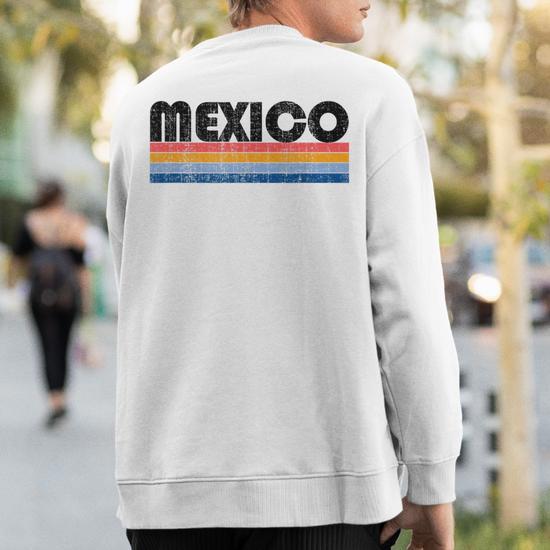 Vintage 70S 80S Style Mexico Sweatshirt Back Print - Monsterry