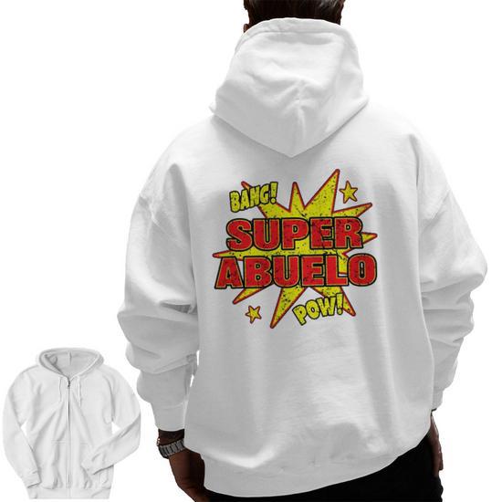 Super Abuelo Super Power Grandfather Grandpa Zip Up Hoodie Back