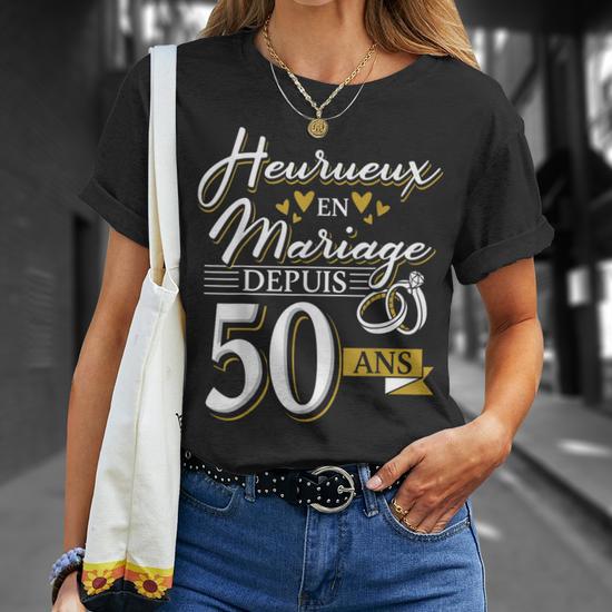T-shirt Brillant Dans Le Noir Pour 50e Anniversaire - Impression Cadeau - Fruit Of The Loom - Neuf Sans étiquettes