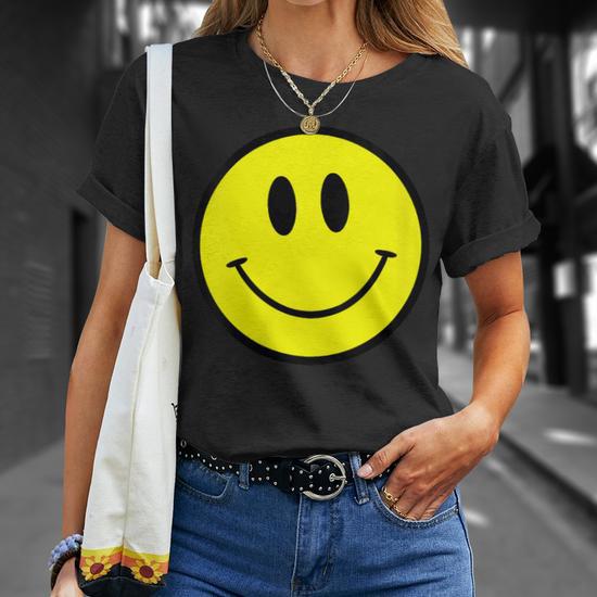 90S Rave Old Skool Smiling Face Edm Techno House Smile T-Shirt